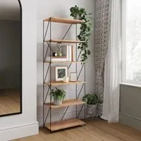 Lewis Tall Bookcase Storage Unit - Wotan Oak