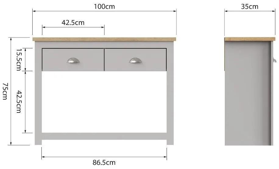Lyman 2 Drawer Console Table - Cream