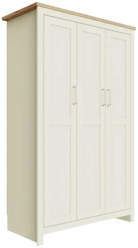 Lyman 3 Door Wardrobe - Cream