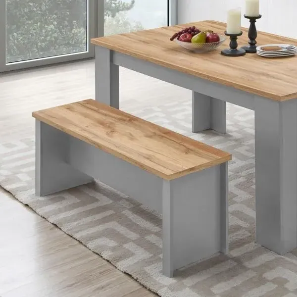 Lyman 6 Seater Dining Set with 2 Benches - Light Grey