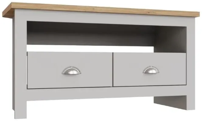 Lyman Corner 2 Drawer TV Unit - Cream