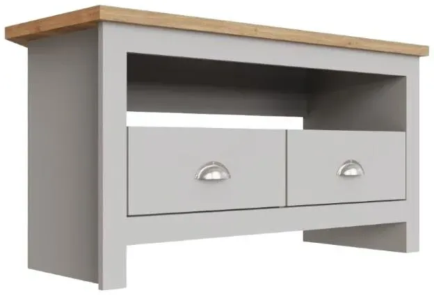 Lyman Corner 2 Drawer TV Unit - Cream