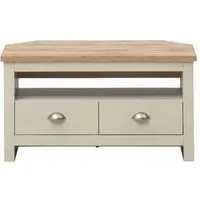 Lyman Corner 2 Drawer TV Unit - Cream