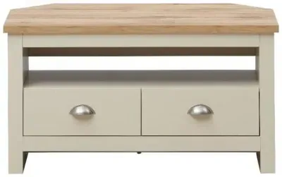 Lyman Corner 2 Drawer TV Unit - Cream