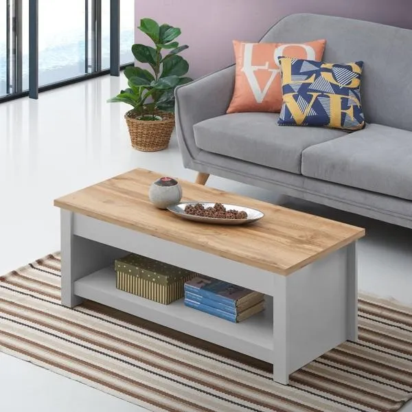 Lyman Lift Up Coffee Table - Light Grey