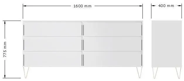 Montour 6 Drawer Wide Chest - White