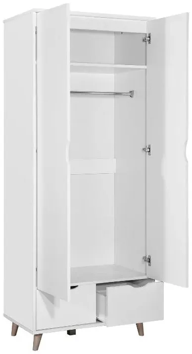Perce 2 Door Wardrobe with Drawers - White