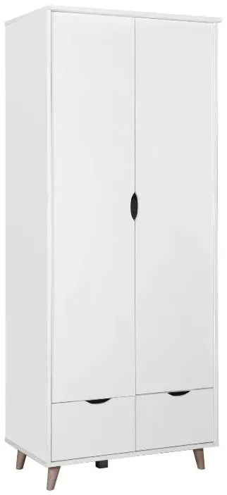 Perce 2 Door Wardrobe with Drawers - White