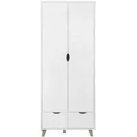 Perce 2 Door Wardrobe with Drawers - White