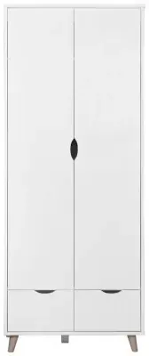 Perce 2 Door Wardrobe with Drawers - White