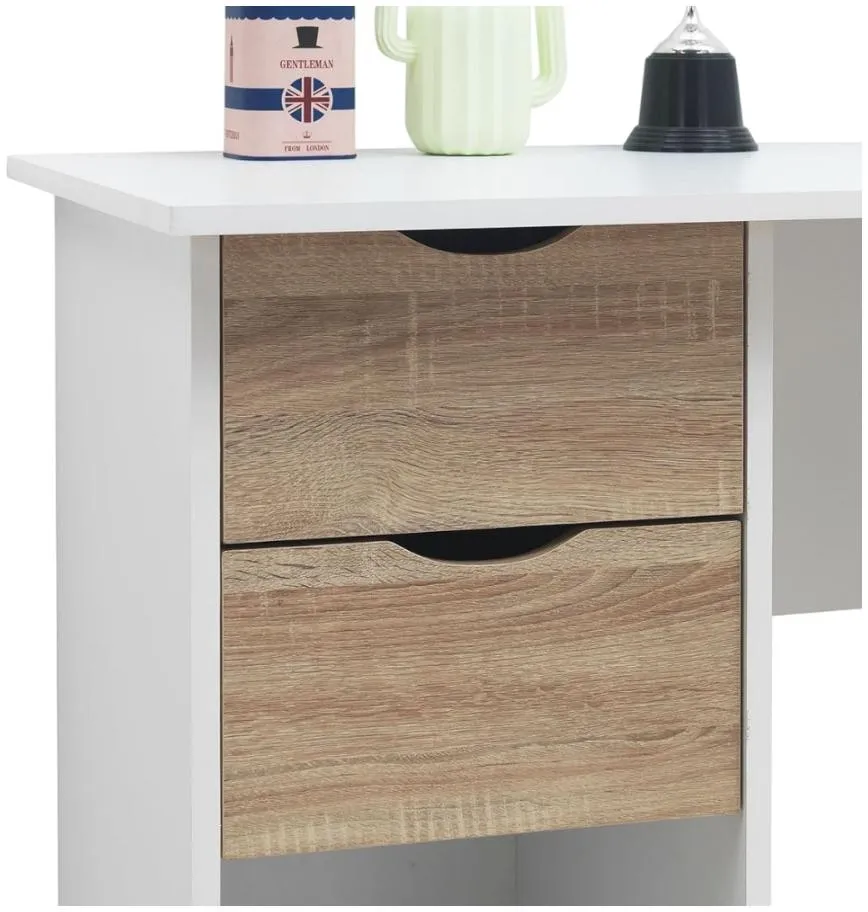 Perce 2 Drawer Desk - White