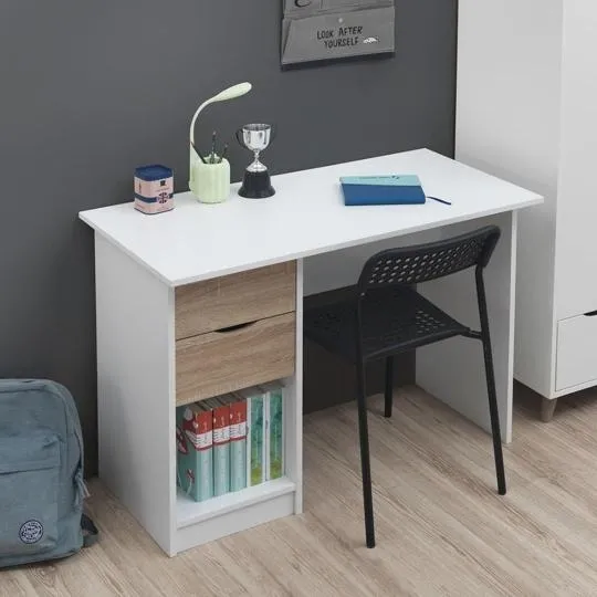 Perce 2 Drawer Desk - White