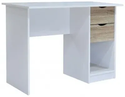 Perce 2 Drawer Desk - White image