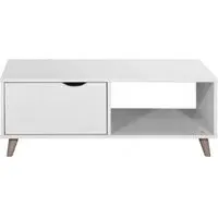 Perce Coffee Table with Drawers - White