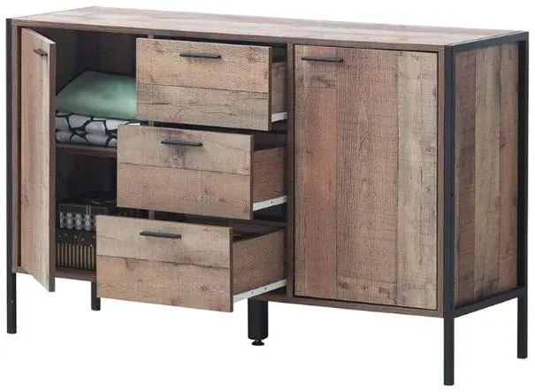 Stretton 2 Door 3 Drawer Sideboard - Rustic Oak