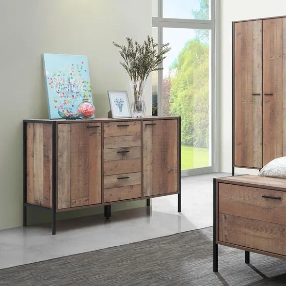 Stretton 2 Door 3 Drawer Sideboard - Rustic Oak