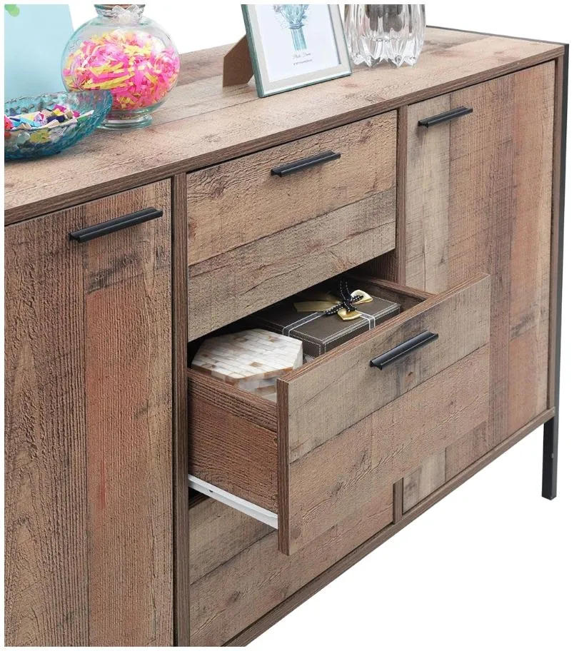 Stretton 2 Door 3 Drawer Sideboard - Rustic Oak