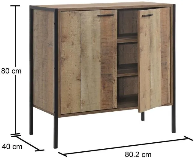 Stretton 2 Door Small Sideboard - Rustic Oak