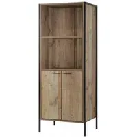 Stretton 2 Door Storage Bookcase - Rustic Oak