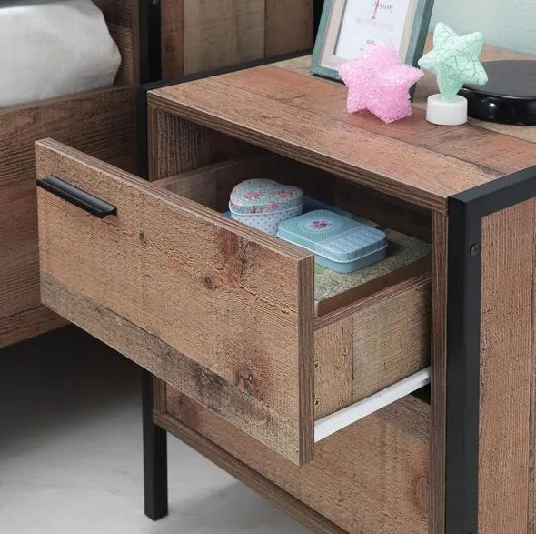 Stretton 2 Drawer Bedside Cabinet - Rustic Oak
