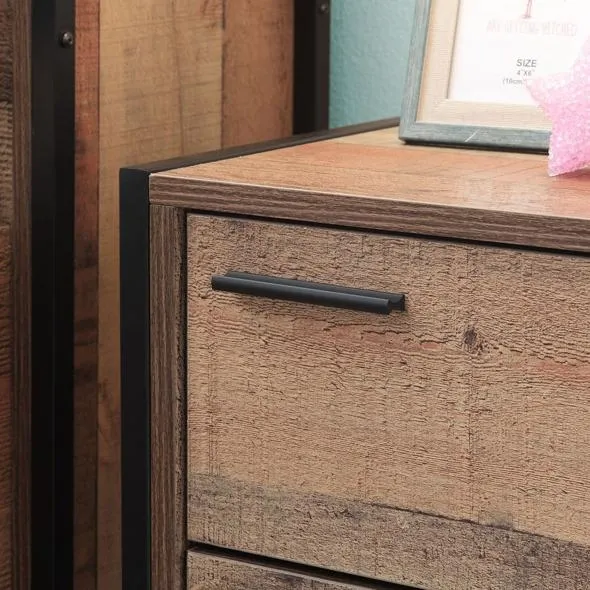 Stretton 2 Drawer Bedside Cabinet - Rustic Oak