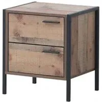 Stretton 2 Drawer Bedside Cabinet - Rustic Oak
