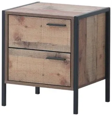 Stretton 2 Drawer Bedside Cabinet - Rustic Oak image