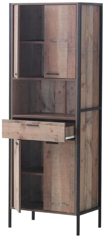 Stretton Tall Storage Cabinet - Rustic Oak