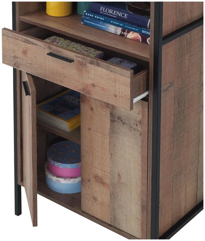 Stretton Tall Storage Cabinet - Rustic Oak