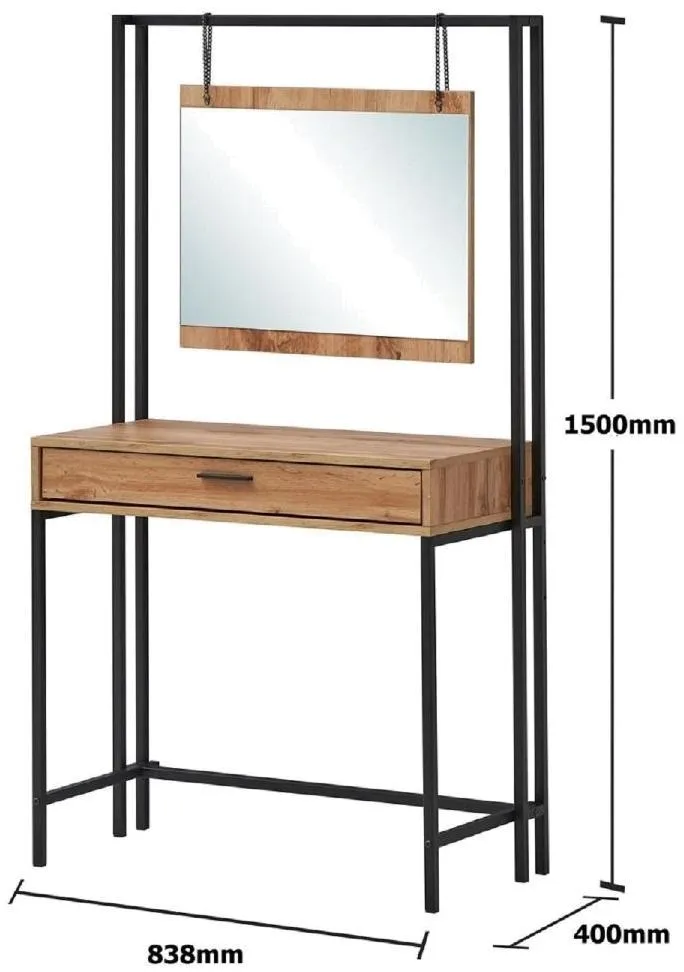 Warren Dressing Table with Mirror - Ash Oak
