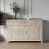 2 Door Medium Sideboard - Distressed White Wash, Reclaimed Wood