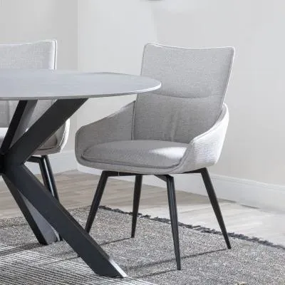 Ace Swivel Dining Chair - Beige, Fabric image