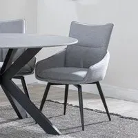Ace Swivel Dining Chair - Grey, Fabric