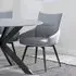 Ace Swivel Dining Chair - Grey, Fabric