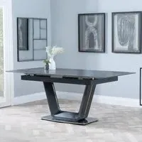 Alpha 6-8 Seater Extendable Dining Table - Black, Ceramic