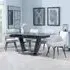 Alpha Extendable Dining Set with Ace Chairs - Black, Ceramic