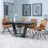 Alpha Extendable Dining Set with Boden Chairs - Black, Ceramic