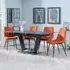 Alpha Extendable Dining Set with Corona Chairs - Black, Ceramic