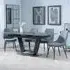 Alpha Extendable Dining Set with Darwin Chairs - Black, Ceramic