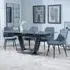 Alpha Extendable Dining Set with Darwin Chairs - Black, Ceramic