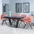 Alpha Extendable Dining Set with Ion Chairs - Black, Ceramic