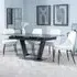 Alpha Extendable Dining Set with Peyton Chairs - Black, Ceramic