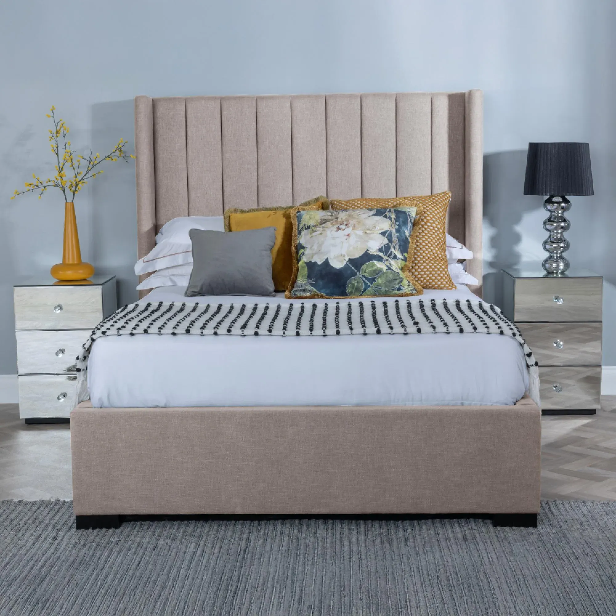 Annabelle Ottoman Storage Bed - Stone Grey, Fabric