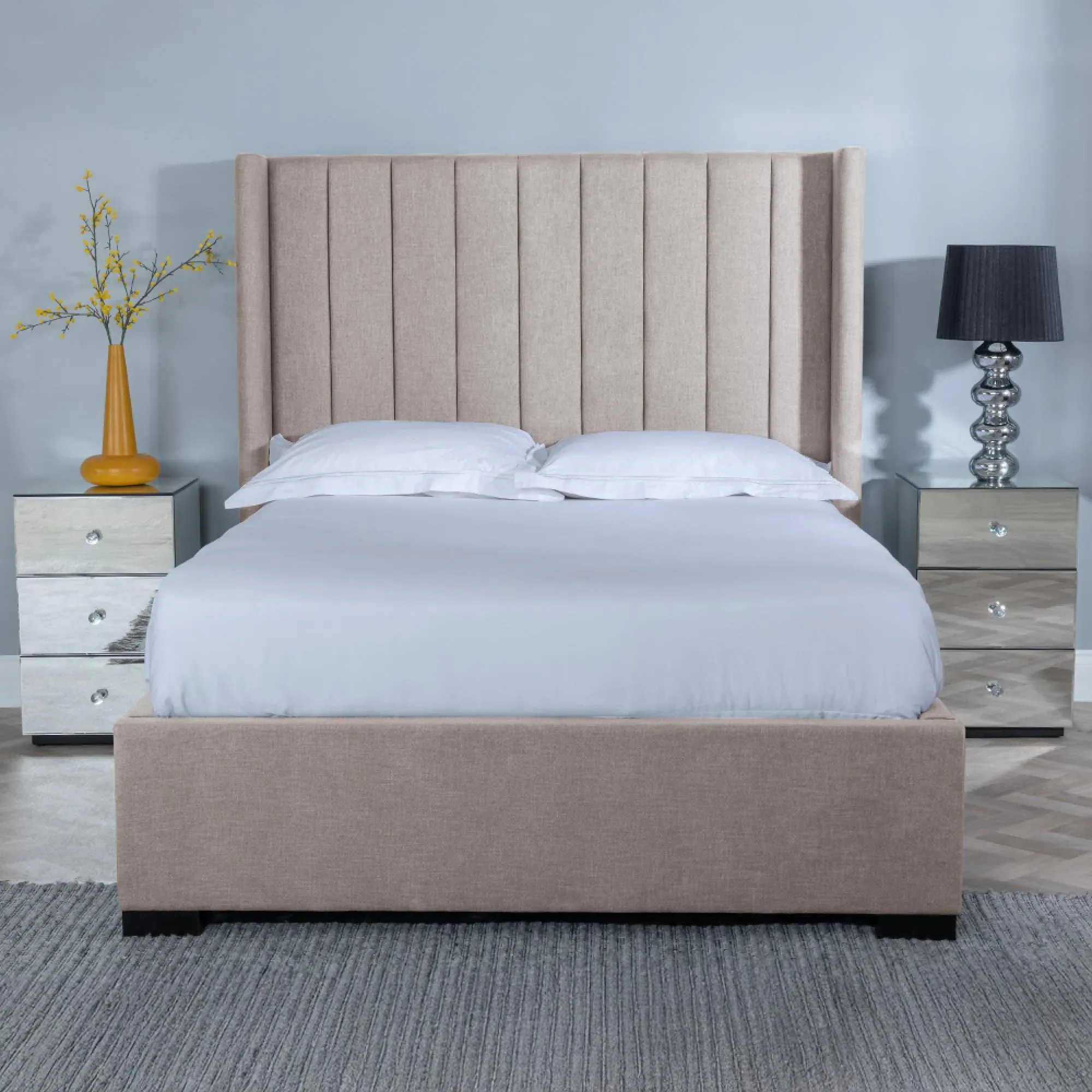 Annabelle Ottoman Storage Bed - Stone Grey, Fabric