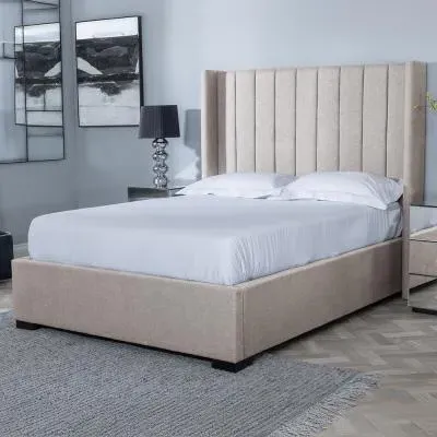 Annabelle Ottoman Storage Bed - Stone Grey, Fabric