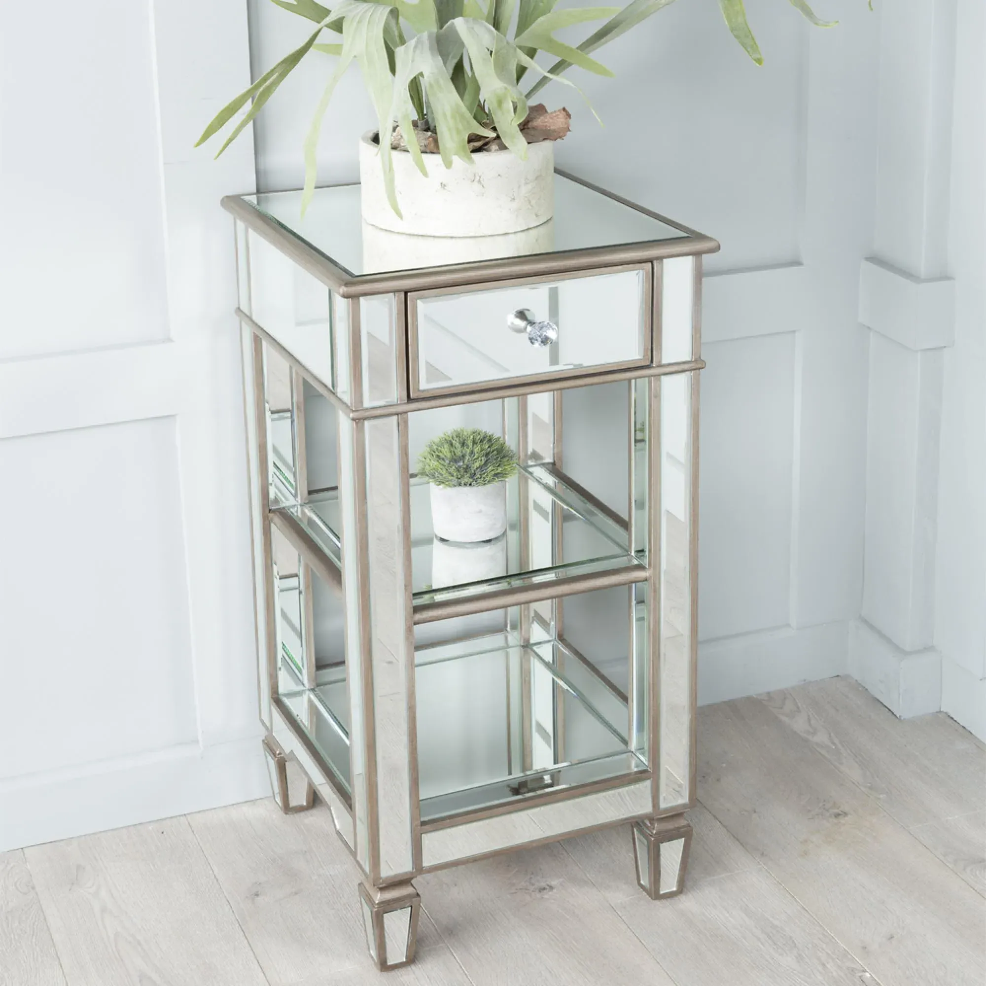Antoinette 1 Drawer Telephone Table - Mirrored