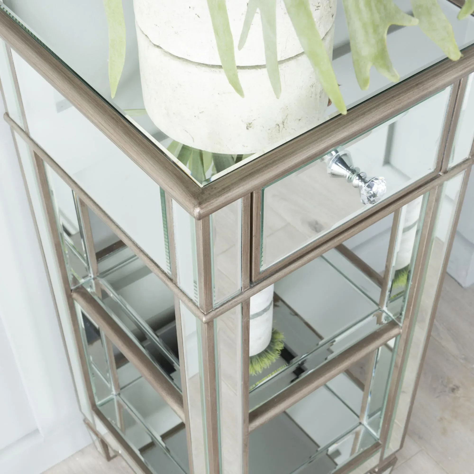 Antoinette 1 Drawer Telephone Table - Mirrored