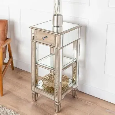 Antoinette 1 Drawer Telephone Table - Mirrored image