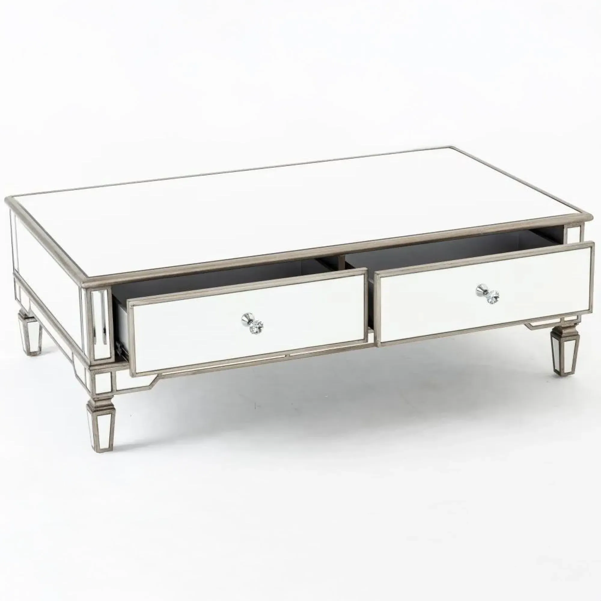 Antoinette Coffee Table with Storage - Mirrored