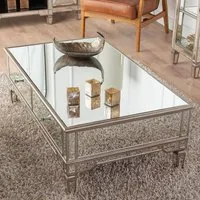 Antoinette Coffee Table with Storage - Mirrored